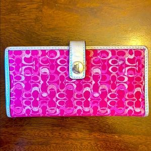 Coach Wallet Pink & Silver Sparkly